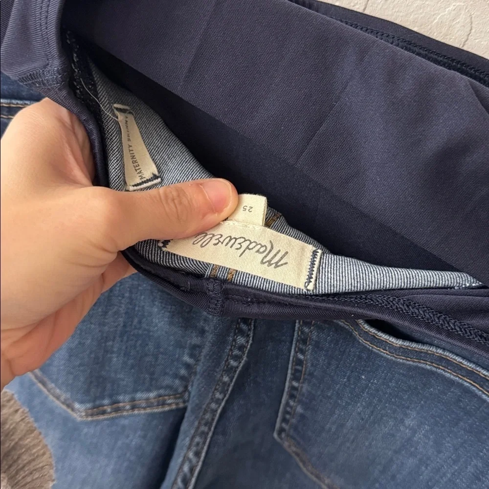 Madewell 25 Over the Belly Skinny Dark Wash Denim Maternity Jeans